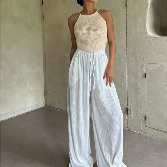 Crochet Knit halter tie back Top - Picture 5 of 7